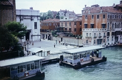 Italy, Venice, Canal Grande, Campo de la Carita, a felvétel a Ponte dell'Accademia-ról készült., 1965, Monoki Miklós, canal, building, light, boat station, Fortepan #276922