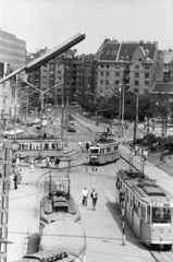 Magyarország, Budapest II., kilátás a Várfok utca felől a Széll Kálmán (Moszkva) tér és a Margit körút (Mártírok útja) felé., 1980, Obetkó Miklós, Budapest, Fortepan #277011