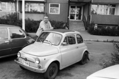 1974, Obetkó Miklós, rendszám, Fiat 500, Opel Rekord D, Fortepan #277094