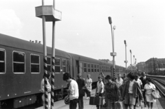 Magyarország, Budapest I., Déli pályaudvar, háttérben a Márvány utca - Győri utca sarkán álló házak., 1964, Obetkó Miklós, MÁV, MÁV M40 sorozat, Budapest, Fortepan #277175