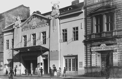 Hungary, Budapest VII., Király utca 71., Király Színház., 1904, Deutsche Fotothek / Brück und Sohn, Best of, dairy, building statue, theater, Budapest, Fortepan #277720