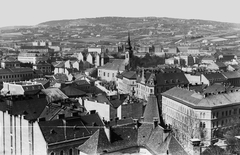 Hungary, Budapest I., kilátás a budai Várból a Krisztinavárosra, középen az Alagút utca házsora és a Krisztina téren a Havas Boldogasszony-templom látható., 1905, Deutsche Fotothek / Brück und Sohn, picture, roof, church, Budapest, Fortepan #277731