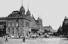 Magyarország, Budapest VI., Nyugati tér, szemben a Nyugati pályaudvar és a Teréz körút., 1906, Deutsche Fotothek / Brück und Sohn, Budapest, Fortepan #277782