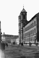 Hungary, Budapest II., Margit körút, szemben az Országúti ferences templom., 1909, Deutsche Fotothek / Brück und Sohn, bicycle, Budapest, Fortepan #277851