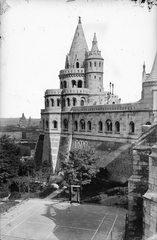 Magyarország, budai Vár,Halászbástya, Budapest I., a keleti várfal részlete a Halászbástyánál, a felvétel az Iskola lépcső felől készült., 1911, Deutsche Fotothek / Brück und Sohn, Budapest, Fortepan #277864