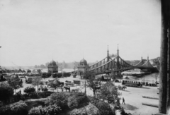 Magyarország, Budapest V.,Budapest IX.,Budapest XI., Főván tér, a Szabadság (Ferenc József) híd pesti hídfője mögött a Műegyetem épületsora., 1906, Deutsche Fotothek / Brück und Sohn, Budapest, Fortepan #277882