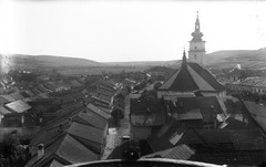 Slovakia, Podolínec, a város látképe a Piarista templomból, szemben a Mária Mennybemenetele templom., 1903, Fortepan, church, cityscape, roof, picture, small town, Piarist Order, Fortepan #2780