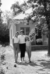 1960, Artfókusz, summer, mother, girls, slate roof, Fortepan #278139