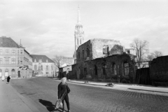 1960, Artfókusz, church, Neo-Gothic-style, Holy Trinity Statue, war damage, damaged building, ruins, Fortepan #278140