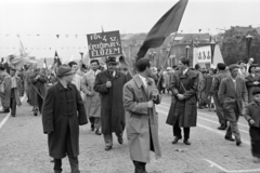 1960, Artfókusz, banner, coat, march, men, Fortepan #278181