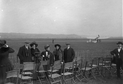 Svájc, Zürich, Dübendorf repülőtere, Blériot típusú repülőgép. "Dübendorfi Légihét" 1910. október 22-26., 1910, Schoch Frigyes, közlekedés, repülőgép, francia gyártmány, repülőtér, Blériot-márka, Fortepan #27831