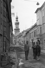 Hungary, Sopron, Kolostor utca, háttérben a Tűztorony., 1965, Artfókusz, Fortepan #278382