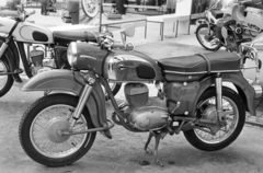 Hungary, Budapest XIV., MZ motorkerékpárok., 1965, Artfókusz, exhibition, motorcycle, Budapest, Fortepan #278391