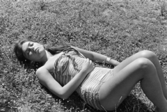 1960, Artfókusz, lying on the back, bathing suit, lie in the grass, lady, Fortepan #278483