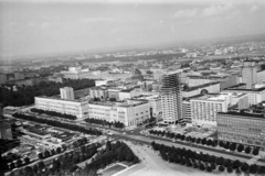 Poland, Warsaw, látkép a Kultúra és a Tudomány Palotájából északkelet felé, az előtérben az ulica Marszalkowska - ulica Swietokrzyska kereszteződés., 1965, Artfókusz, Fortepan #278566