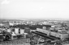 Poland, Warsaw, látkép a Kultúra és a Tudomány Palotájából északkelet felé, jobbra alul az ulica Marszalkowska - ulica Swietokrzyska kereszteződés., 1965, Artfókusz, Fortepan #278567