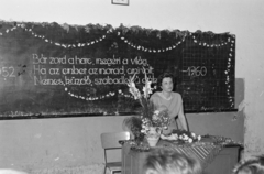 1960, Artfókusz, label, bouquet, classroom, board, Fortepan #278600