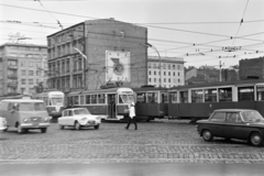 Poland, Warsaw, a mai Rondo Romana Dmowskiego (Aleje Jerozolimskie - ulica Marszalkowska kereszteződés), szemben az Aleje Jerozolimskie - ulica Marszalkowska sarok az ulica Nowogrodzka felé nézve., 1960, Artfókusz, Fortepan #278618