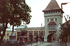 Magyarország, Kőszeg, Jurisics tér, Hősök kapuja. Balra a Mária szobor talapzata látható., 1964, Artfókusz, Fábián József, színes, kaputorony, Fortepan #278859