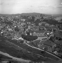 Magyarország, Gellérthegy, Budapest I., kilátás a Schoch / Hegedűs - villából a Tabán és a budai Vár felé., 1915, Schoch Frigyes, látkép, Budapest, Fortepan #27891