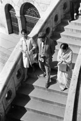 1960, Artfókusz, turban, three people, plan view, flight of stairs, camera, tourist, Fortepan #279184