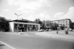 Magyarország, Budapest V., Erzsébet (Engels) téri parkoló és MÁVAUT autóbusz-pályaudvar a Deák Ferenc tér felől nézve., 1966, Artfókusz, Fábián József, Budapest, Fortepan #279401