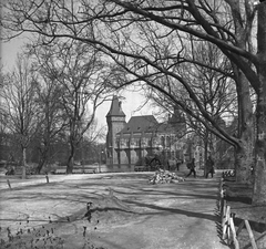 Magyarország, Városliget, Budapest XIV., Vajdahunyad vára., 1906, Kurutz Márton, kastély, Alpár Ignác-terv, eklektikus építészet, Budapest, Fortepan #27953