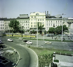 Magyarország, Budapest V., Kálvin tér, házsor a Királyi Pál utca és a Kecskeméti utca között. A felvétel az Állami Biztosító központi épületéből készült, előtérben a Ráday utca torkolata., 1980, Artfókusz, Fábián József, Budapest, Fortepan #280285