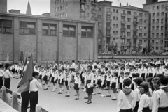 Magyarország, Budapest XI., Baranyai utca 16-18., a felvétel az Általános Iskola (később Lágymányosi Bárdos Lajos Két Tanítási Nyelvű Általános Iskola) udvarán készült., 1963, Artfókusz, Fábián József, Budapest, Fortepan #280462