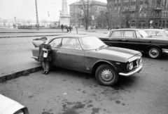 Magyarország, Budapest XI., Szent Gellért tér, a Gellért Szálló parkolója., 1966, Artfókusz, Fábián József, lányok-járművek, Alfa Romeo-márka, Budapest, Alfa Romeo Giulia, Fortepan #280848