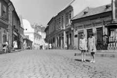 Hungary, Szentendre, Fő (Marx) tér, a felvétel a Szerb (kalmár) kereszt előtt készült. Balra a Rákóczi Ferenc utca és a Városháza épülete látható., 1965, Artfókusz, Fortepan #280984