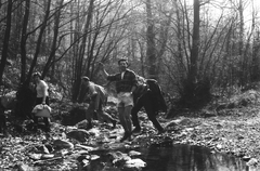 Hungary, a Bükkös-patak a Sikárosi-rétnél., 1968, Umann Kornél, excursion, pipe, stream, Fortepan #28188