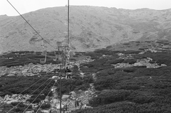 Slovakia, Vysoké Tatry, felvonó a Lomnici-nyeregre., 1968, Umann Kornél, Czechoslovakia, cableway, Tatra Mountains, Fortepan #28191