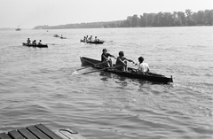 Magyarország, Budapest III., Római part., 1972, Umann Kornél, evezés, kielboot, Budapest, Fortepan #28212