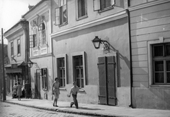 Magyarország, Szentendre, Fő (Marx) tér., 1959, Jurányi Attila, lámpa, Fortepan #28329