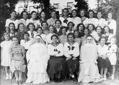 1936, Saly Noémi, class photo, nun, girls' class, Fortepan #28382