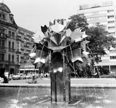 Németország, Lipcse, Sachsenplatz, Springbrunnen (Harry Müller, 1972.)., 1973, Domokos József, modern művészet, NDK, Fortepan #284494