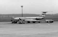 1975, Domokos József, Tupoljev Tu-134, MALÉV légitársaság, repülőtér, reptéri lépcső, Tupoljev-márka, repülőgép, Fortepan #284614