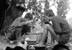 1966, Domokos József, lunch hour, cutlery, free time, Fortepan #284620