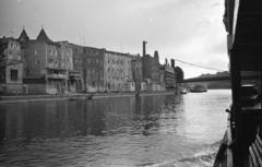 Germany, Passau, a felvétel egy, a Dunán közlekedő hajóról készült, távolabb a Luitpoldbrücke., 1971, Domokos József, Fortepan #284815