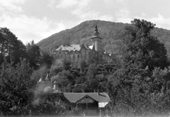 Hungary, Lillafüred, Miskolc, Palotaszálló a hámori Vadászkürt étterem felől., 1936, Fortepan, hotel, picture, Renaissance Revival, Kálmán Lux-design, Fortepan #28482