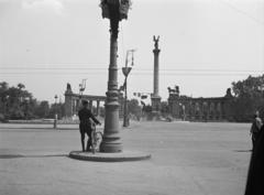 1938, Gara Andor, lamp post, sculptural group, bicycle, Fortepan #285226