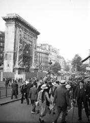 Franciaország, Párizs, Boulevard de Bonne Nouvelle, balra a Port Saint-Denis., 1937, Gara Andor, Fortepan #285294