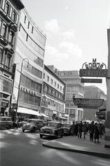 Austria, Vienna, Kärntner Strasse, jobbra a Kupferschmiedgasse torkolata., 1959, Gara Andor, Fortepan #285383