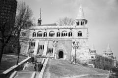 Magyarország, Budapest I., lépcsősor a Hunyadi János út és a Halászbástya között., 1955, Gara Andor, Budapest, Fortepan #285419