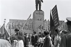 1955, Gara Andor, Best of, Sztálin ábrázolás, Fortepan #285614