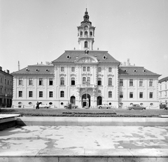 Magyarország, Szeged, Széchenyi tér, Városháza., 1966, Építésügyi Dokumentációs és Információs Központ, VÁTI, Lechner Ödön-terv, középület, Pártos Gyula-terv, Fortepan #28565