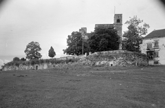 Magyarország, Sárospatak, Rákóczi-vár, Vörös-torony és előtte a "párkány"., 1959, Építésügyi Dokumentációs és Információs Központ, VÁTI, múzeum, vár, Fortepan #28573