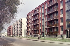 Magyarország, Székesfehérvár, Szabadságharcos út, Ybl lakótelep., 1966, Építésügyi Dokumentációs és Információs Központ, VÁTI, színes, utcakép, Fortepan #28585