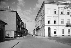 Magyarország, Szeged, Oskola utca a Dóm térről nézve., 1968, Építésügyi Dokumentációs és Információs Központ, VÁTI, utcakép, kerékpár, Fortepan #28589